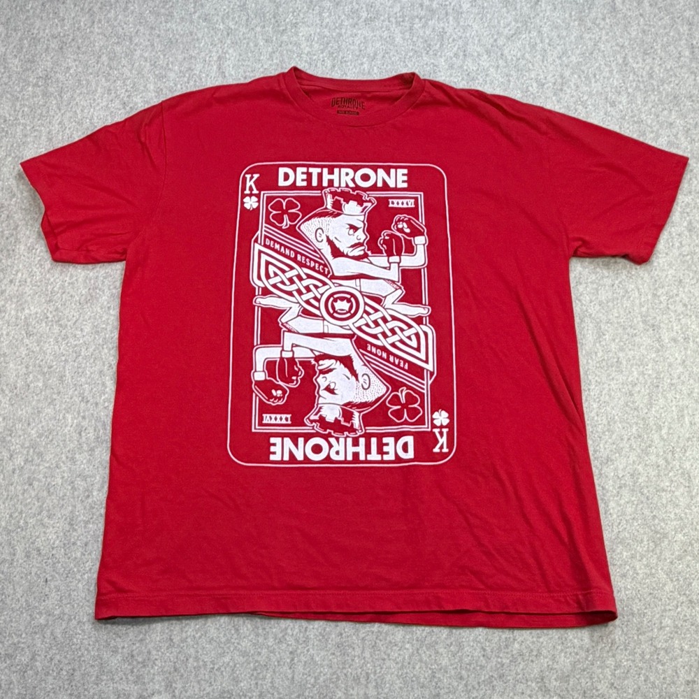 Dethrone Royalty Men XL Graphic T-Shirt Red MMA Combat Sports Streetwear Rare